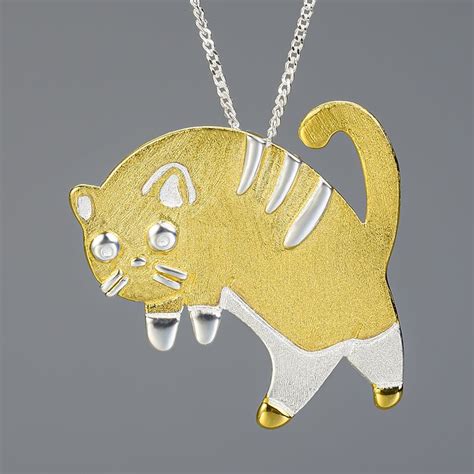 Startled Cat Amulet Pendant: Wearable Art from the Past